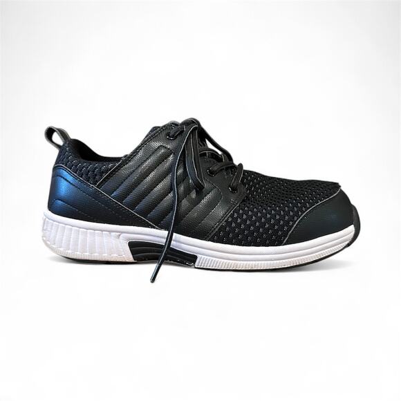 OrthoFeet Tacoma Stretch Knit Mens Sneakers Size 9.5 Wide Black Comfort Orthotic - Picture 1 of 9
